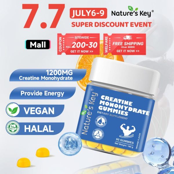 [Promote] Nature's Key Kreatin Monohidrat Gummies sesuai untuk orang yang suka bersukan dan bersenam, membantu membekalkan tenaga, memulihkan stamina dengan cepat, serta meningkatkan daya tahan
