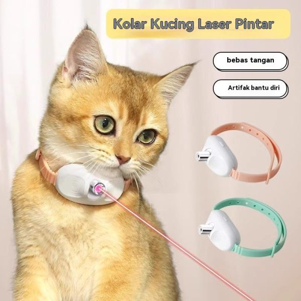 Kolar Penggoda Kucing Laser Baharu Bekalan Haiwan Peliharaan Mainan Hiburan Diri Laser Inframerah Tongkat Penggoda Kucing Automatik