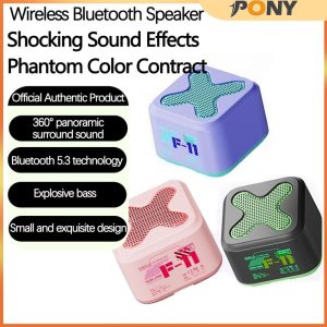 【Local Delivery】PONY  Mini Speaker, 360°Stereo Sound, Excellent Bass,Support Music and Calls, Portable Speaker, Wireless Bluetooth Speaker Audio Merah Support 2 units in series Electric Electric Metal