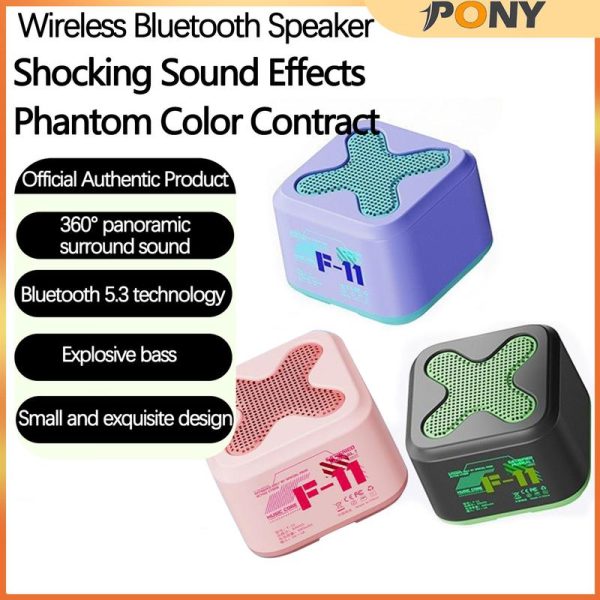 【Local Delivery】PONY  Mini Speaker, 360°Stereo Sound, Excellent Bass,Support Music and Calls, Portable Speaker, Wireless Bluetooth Speaker Audio Merah Support 2 units in series Electric Electric Metal