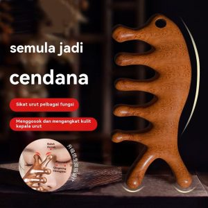 Sisir Urut Kepala Lumba-lumba Cendana Asli Kulit Kepala Sisir Meridian Terapi Kepala Kawasan Mata Alat Ajaib Membuka Sekat Body Care