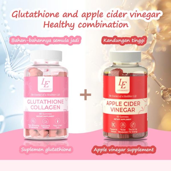 Gummies Cuka Epal Cider, Lifessence, dengan Kolagen Glutahion