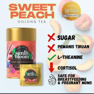 Supercube Sweet Peach Oolong Tea [Sunlit Bloom] (Daun Teh Premium Berkualiti Tinggi Dengan Campuran Istimewa)