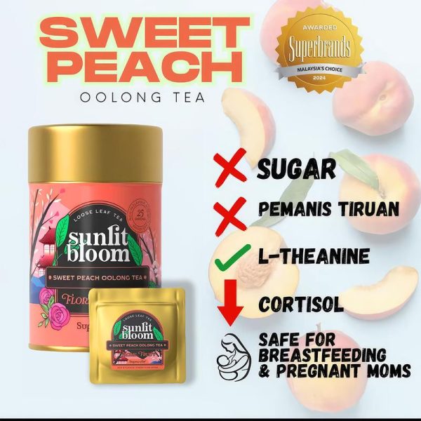 Supercube Sweet Peach Oolong Tea [Sunlit Bloom] (Daun Teh Premium Berkualiti Tinggi Dengan Campuran Istimewa)