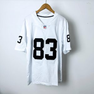 Jersi Premium Bola Sepak Amerika NFL, Ragbi D. Baju Sulaman Raiders, Waller, Bersaiz Besar, Untuk Lelaki, # 83 Clothing Sport Jersey