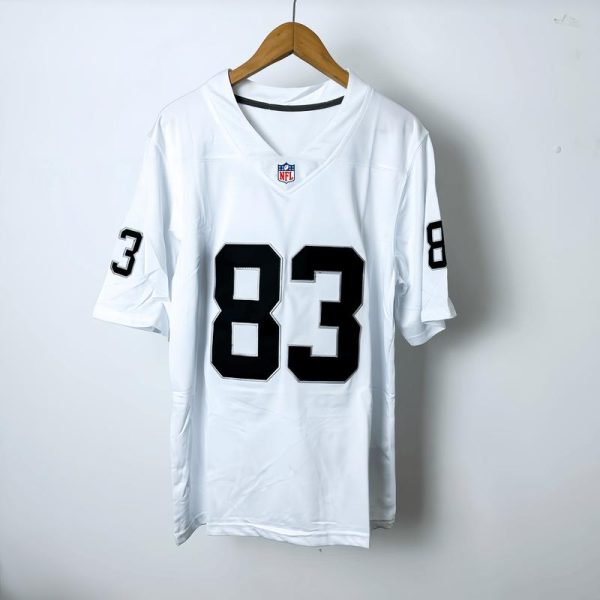 Jersi Premium Bola Sepak Amerika NFL, Ragbi D. Baju Sulaman Raiders, Waller, Bersaiz Besar, Untuk Lelaki, # 83 Clothing Sport Jersey