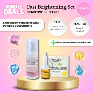 PUREGLOW Glowing Set & Brightening Set | Set Glowing & Pencerah Wajah | Power C Concentrate | Serum Vitamin C