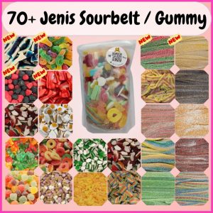(PAYDAYSALE)[70+Gummy & Sourbelt] Halal Turkey&Thailand&Malaysia Mixed Sour Sweet Gummy Sourbelt Snack Gula Doorgift Organic Food Snack Viral Candy Makanan