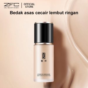 【Asli rasmi】Asas Cecair, ZFC Mei Shi Lembut Bercahaya, Tahan Lama, Sesuai untuk Kulit Kering, Mampu Milik, Sutera dan Menghidrat, Concealment, Ringan, Tanpa Cacat, Sesuai untuk Solekan, dengan Concealer, Sesuai untuk Kulit Kering