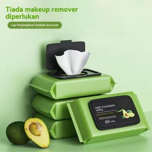 Penyingkiran Mekap Alpukat Lap Pembersih Dalam Muka Mata Pembersih Muka Lembut Pakai Tanpa Bilas Penanggal Mekap Mudah Kapas