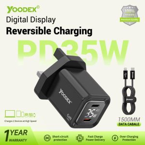 【1yr Warranty】‌Yoodex 35W GaN Fast Charger Kit - Universal for iP 5-16 & Android | 1-Year WarrantyCompact &Free 65W charging cable