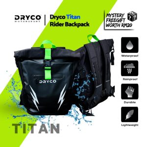 DRYCO TITAN Waterproof Backpack Kalis Air Hujan Motorcycle Biker Sling 20L unisex