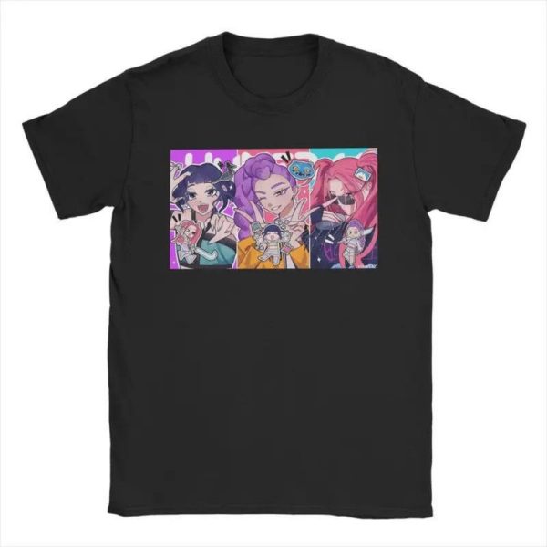Baju-T Pemburu Iblis, Gaya Kpop, Rekaan Huntrix, Untuk Lelaki dan Wanita, Pakaian Pemburu Iblis, Tee Kasual Harajuku, 02