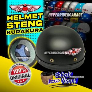 MHR STENG JAMIN 100% ORIGINAL MHR STENG KURA HALF CUT HELMET KESELAMATAN TOPI KELEDAR MHR Accessories Helmet Kura Helmets Motorcycle