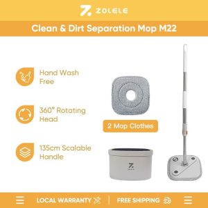 Zolele M22 Spin Mop Set Bucket Magic Rotating Mop No Hand-Washing Lazy Mops Self-Cleaning Nano Microfiber Cloth
