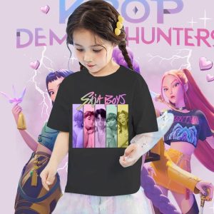 Baju-T Pemburu Iblis, Gaya Kpop, Tee 100% Kapas, Untuk Lelaki dan Perempuan, Pakaian Kanak-kanak Lelaki, Rekaan Idola Saja, Baju-T Clothes Tops