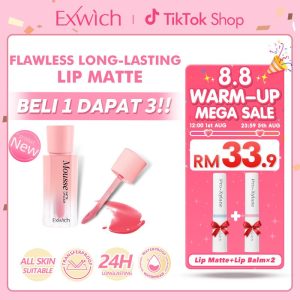 【New Launch】Exwich LipMatte Mud Velvet Mist Matte Lip Mud Lightweight Soft Lip Mousse Smooth Lip Clay Red Make Up Kosmetik Makeup Lip Gloss Lipstik Waterproof & Transfer-Proof