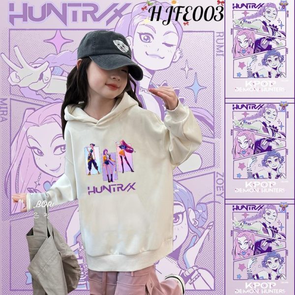 Baju Hoodie Kanak-kanak Pemburu Iblis Kpop, Stok Sedia, Bercetak Grafik Rumi Zoey Mira Huntrix, Untuk Lelaki dan Perempuan, Gaya # 054 Clothes Tops