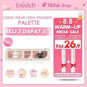 [NEW] EXWICH Long-Wear High Pigment Palette | Palet Pembayang Mata 4 dalam 1 Pigmentasi Tinggi, Kalis Air, Tahan Lama, Tekstur Licin & Halus | Eyeshadow Makeup Look