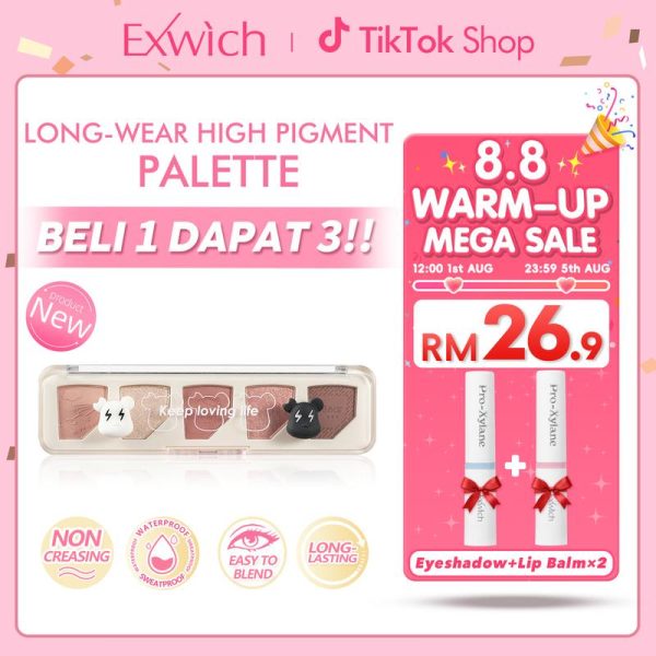 [NEW] EXWICH Long-Wear High Pigment Palette | Palet Pembayang Mata 4 dalam 1 Pigmentasi Tinggi, Kalis Air, Tahan Lama, Tekstur Licin & Halus | Eyeshadow Makeup Look