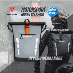 Motowolf Waterproof Motorcycle Backpack Durable Motorcycle Bag Casual Reflective Cycling Backpack Large Capacity Bag 20L