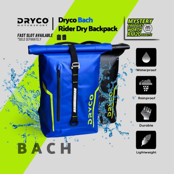 Dryco BACH Rider Dry Backpack - Fast Slot Adapt ( Waterproof Backpack | Motorcycle | Riding Backpack | Easy Acces | Compartment ) Bags Gear Seamless