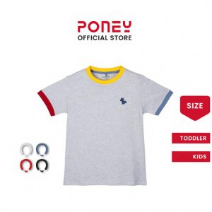 [NEW] Poney Unisex Kids Poney Mascot Logo Short Sleeve Tee - Colour Block