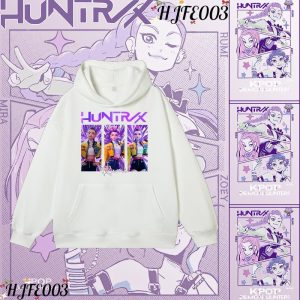 Baju Hoodie, Pemburu Iblis Kpop, Stok Sedia, Reka Bentuk Zoey Mira Huntrix, Bercetak Grafik, Longgar, Uniseks, Gaya # 011