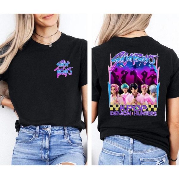 Kemeja-T Pemburu Iblis, Gaya Kpop, Cetakan Huntrix dan Idola Saja, Untuk Kanak-kanak dan Remaja, Tee Kasual Harajuku, Pakaian Kanak-kanak, 08 Clothes Tops