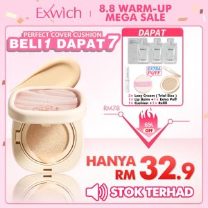 【TERLARIS】Exwich Perfect Cover Cushion Sweatproof Cushion Foundation Light Texture Without Dullness Stay Matte All Day Makeup Waterproof and Sweatproof Oil Control Concealer Perawatan Kulit