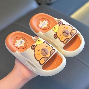 Selipar Kanak-kanak Capybara Unisex Musim Panas Anti-Slip Tapak Lembut Dalam Rumah Mandi