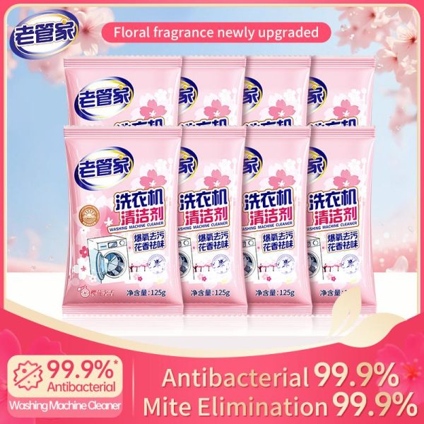 Pembersih Mesin Basuh, Laoguanjia sakura, Antibakteria, Serbuk Pembersih Drum Mesin Basuh, Descaler, Bekalan Pencuci Dalam, Menanggalkan Kotoran, Kalk dan Bau, Penyegar, Tahan Lama