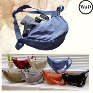 Beg Separuh Bulan, Yuni, Warna Pepejal, Gaya Kasual, Beg Ladu untuk Wanita, Beg Bahu Baru, Beg Utusan, Fesyen Minoriti, Sesuai untuk Ulang-alik, Serbaguna Selempang Crossbody