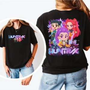 Baju-T Pemburu Iblis, Gaya Kpop, Baju Pemburu Iblis Huntrix, Sesuai untuk Kanak-kanak dan Dewasa, Atasan Harajuku, Baju Pakaian, Top01 Clothes Shirt