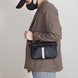 Outdoor Casual Fashion Men Sling Bag PU Leather Shoulder Messenger Bag Beg Silang Lelaki Perempuan