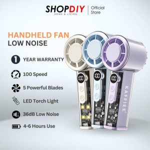 KAFFIEE 4-6Hours Kipas Angin Mini USB Bateri Tahan Lama Mini Fan High Speed Portable Hand Held Fan Bladeless Fan