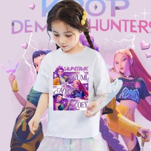 Baju-T Pemburu Iblis Kpop, Baju Tee 100%, Pakaian Cetakan Mira, Rumi, Zoey, Untuk Wanita dan Gadis Tops