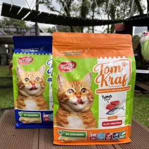 TOMKRAF - Makanan Kucing Kering 1.1kg Perisa Ayam & Tuna - 31.5% Protein, Tiada Pewarna Tiruan, Tanpa Garam Tambahan, Nutrisi Seimbang untuk Kehidupan Sihat Kucing
