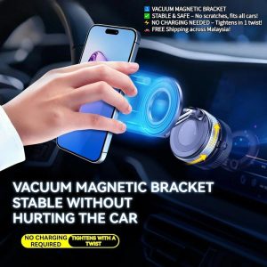 Pemegang Kereta Berputar Magnet Vakum Navigasi Lipat Pemegang Telefon Kereta Universal Automotive Car Interior