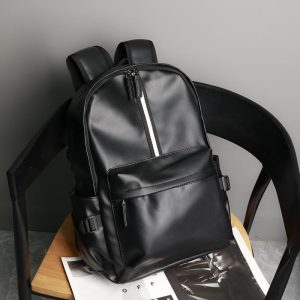 READY STOCK Backpack Leather Waterproof Fashionable PU Leather Korean Women/Men Backpack