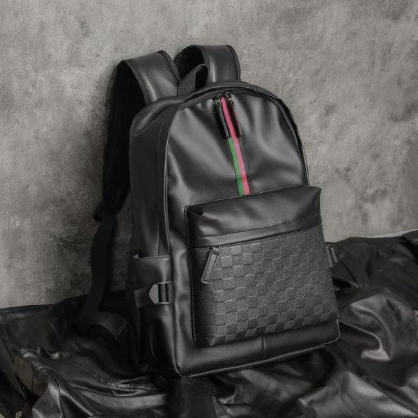 READY STOCK Backpack Leather Waterproof Fashionable PU Leather Korean Women/Men Backpack