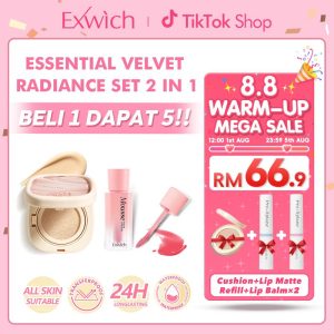 【New】Exwich 2PCS 2IN1 Makeup Set - Perfect Cover Cushion + Flawless Long-Lasting Lip Matte — PERFECT COVER CUSHION | Smooth, Long-Lasting, Natural Finish · LIP MATTE | Bold Color, Soft Matte, All-Day Wear Eyeshadow Makeup