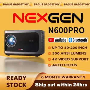 NEXGEN N600 PRO FHD Projector Android 13 with Dual WIFi Band Auto Focus and Keystone Wireless Mirror Phone